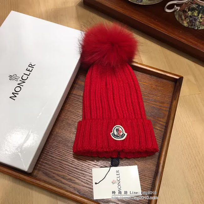 MONCIER蒙口 原單兔絨+羊絨配狐狸毛球百搭款帽子 情侶款 LLWJ8024